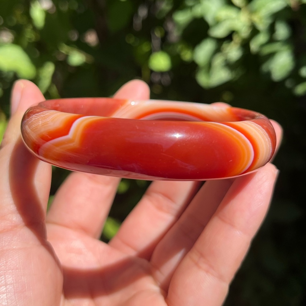 62mm inner diameter beautiful banded agate bangle‎ 1234